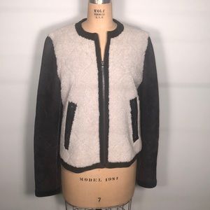 Neil Barrett Zip Suede Leather Shearling Jacket S